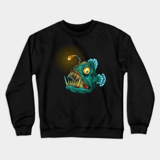 Monster Fish Illustration Crewneck Sweatshirt